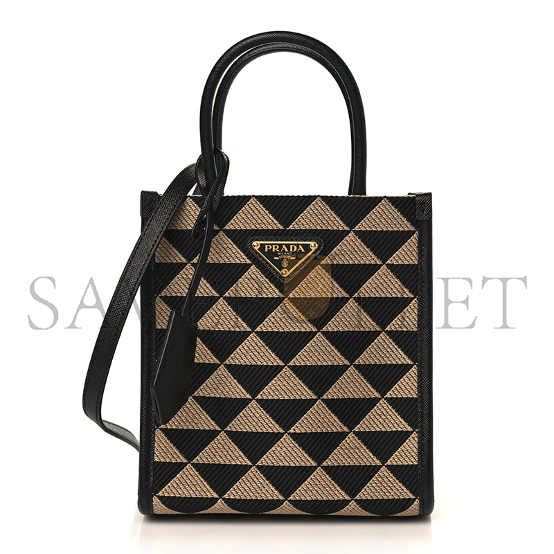 PRADA SYMBOLE EMBROIDERED FABRIC MINI BAG 1BA355 (19*17*6cm)
